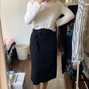 COTTON ON BLACK MIDI WRAP SKIRT WITH BELT